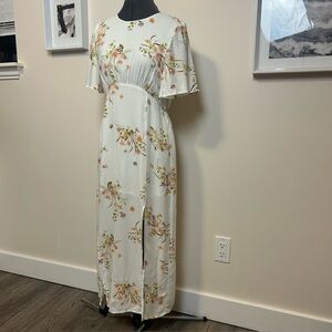 MINKPINK Floral White Midi Summer Dress